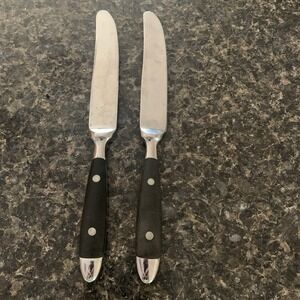 Hampton Silversmiths BISTRO BLACK Butter Knives Lot Set of 2 Stainless